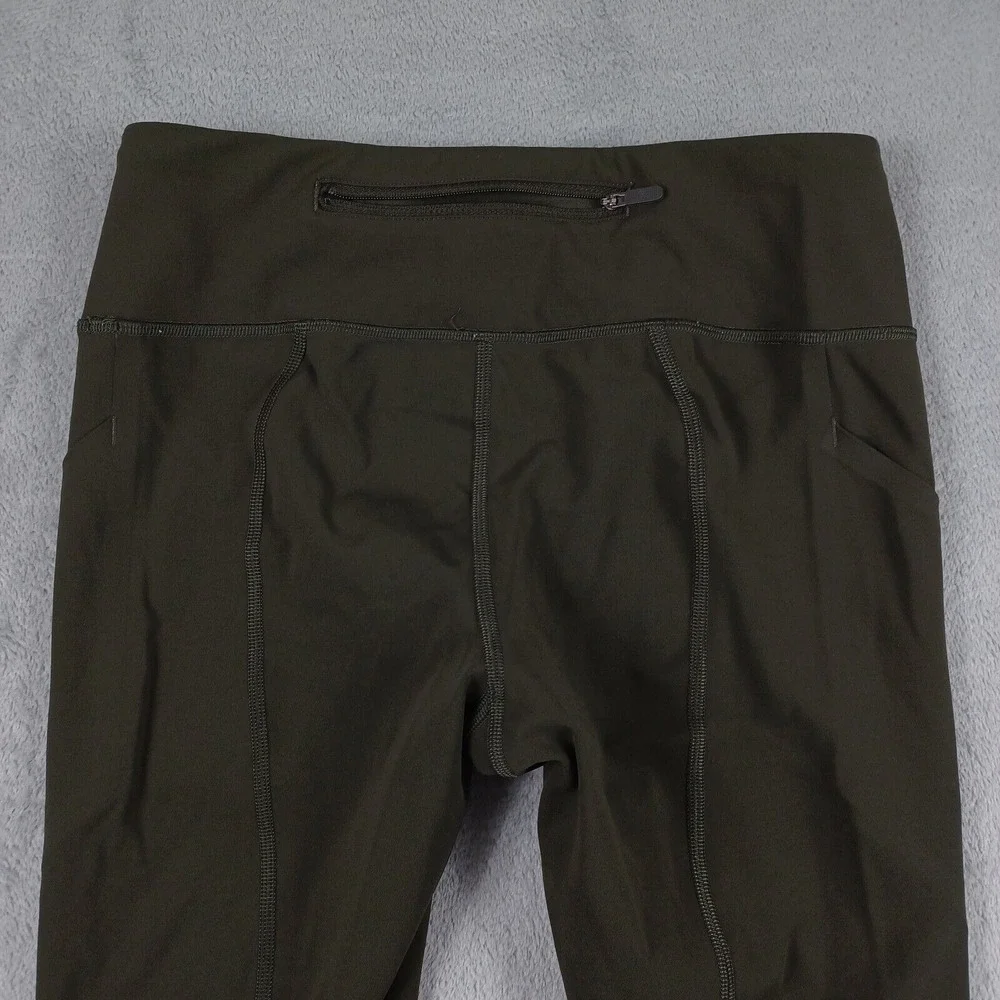 Lululemon Leggings Women 6 Green Pull On Pocket‎ Activewear Casual On Pace Crop